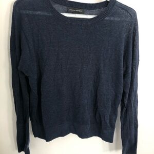 Banana Republic navy linen knit top